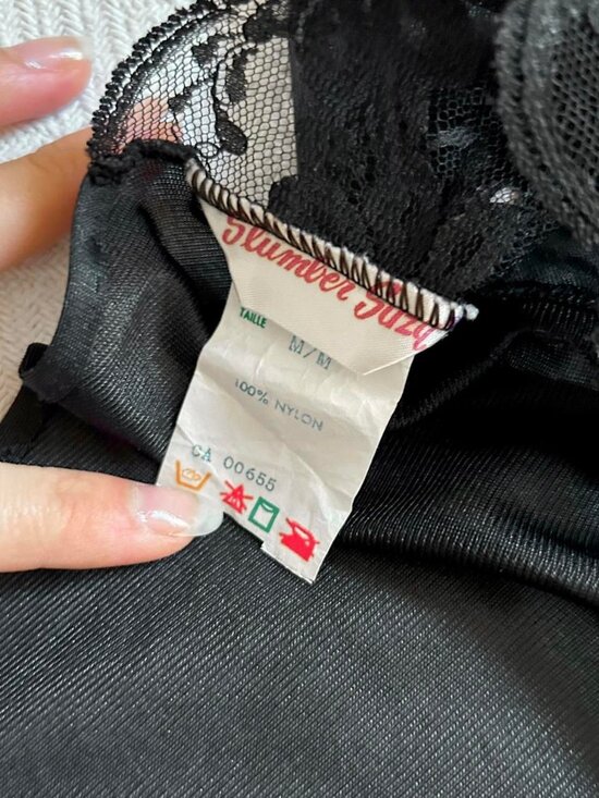 Vintage Slumber Suzy Black Floor Length Lingerie Cape/Robe - Picture 6 of 6